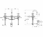 Juno Basin Mixer, (For 3-Hole Basins with Pop-Up) | A40877EXP - Image 2