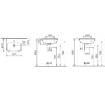 Washbasin with half-pedestal S20 50cm | 5501B003-0001 - Image 2