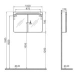 Sento Sento Mirror Cabinet, 100 cm, Matte Anthracite | 61683 — изображение 2