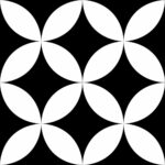 იატაკისა და კედლის ფილა Retromix შავ-თეთრი წრე მუქ ფონზე საშუალო მატი 15×15 | K94845300001VTE0