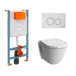 Wall mounted toilet set S50 with handle and tank | 5618B003-0075