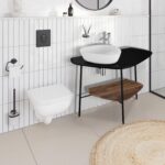 A ceramic shelf for a washbasin Plural 100 cm black matte | 62572 - Image 2