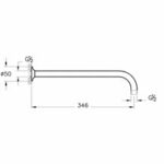 Shower Head Pipe Origin Brushed Nickel Long 346mm | A4565234 — изображение 2