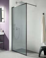 Shower glass fixed black matte with frame dark glass 120cm 65650002492 - Image 2