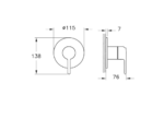 Built-in bath shower mixer Origin Classic ouer part black matte A4289636 - Image 3