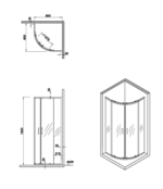 Shower cabin rounded shape chrome frame 80 cm 65650002263 - Image 3