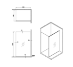 Shower glass fixed with double fixing black matte frame 120cm 65650002481 — изображение 3