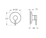Built-in shower mixer Origin black matt A42213 Inner part Outer part A4262136WTC - Image 2