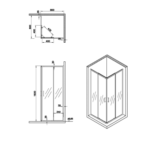 Shower cabin with side sliding chrome frame 80*80cm 65650002260 - Image 3