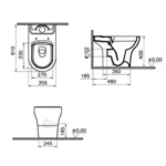 Floor-standing toilet Centrum Round without bidet function 61cm 7784L003-0075 — изображение 3