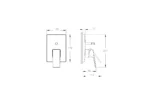 Built-in bath shower mixer Minimax Square copper External part A41949 Internal part A4373274EXP — изображение 2