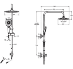 Shower system LS20 with hand shower and shower head chrome A45787EXP - Image 2