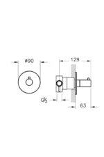 Switch Origin Polished Copper 3-way Diverter Built-in A4262426 - Image 2