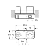 Built-in mixer tap Minimax Square Outer part Soft gold A42230 Inner part A4359374EXP - Image 2