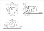 Wall-hung toilet M40 Square with shower 52cm 8301B003-6403 - Image 2