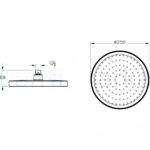 Shower head Core Round 1 function 15 degree movement angle round brushed gold 25cm A4591225EXP - Image 2