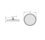 Shower head Core Round 1 function 15 degree movement angle round soft gold 25cm A4591274EXP - Image 2