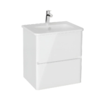 Cabinet with towel rack Mia Plus Round White Glossy Two drawers 7681B003-0001 with towel rack 56.5*62.5*44.5 cm 69816