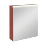 Mirror with cabinet terracotta matte with lighting right opening 60*69.3*18cm 80510