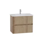 Cabinet with towel rack Mia Plus Round Golden Oak Two drawers 7681B003-0001With towel rack 75*62.5*44.5cm 69825