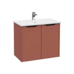 Cabinet with towel rack Integra Square Red Matte Two drawers 7677B003-0001 with towel rack 76*65*44.7cm 80088